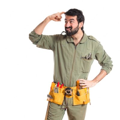 mechanic having doubts white background 1368 4078