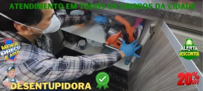 Desentupimento de pia no Sítio Cercado