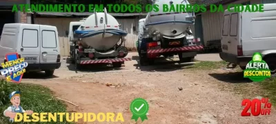 Desentupimento de rede de esgoto no Capão Raso