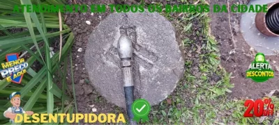 Desentupimento de rede de esgoto noSítio Cercado