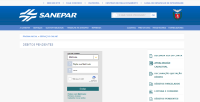 matrícula sanepar pelo cpf